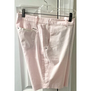 Women's Ralph Lauren RLX‎ Pink & White Seersucker Size (8) Shorts